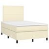 vidaXL Boxspringbett mit Matratze & LED Creme 120x200 cm Kunstleder