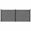 vidaXL Zaunelement 2 Stk. 348 x 146 cm WPC und Aluminium Grau