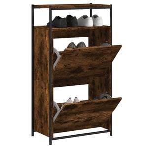 vidaXL Schuhschrank R&auml;uchereiche 60x34x112 cm Holzwerkstoff