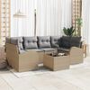 vidaXL Garten-Sofa-Set mit Kissen mit Speicher 7 pcs Beige und Grau