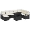 vidaXL Gartensofa-set 9 stk. Schwarz und Creme Poly-Rattan