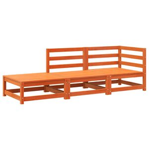 vidaXL Gartensofa mit Fu&szlig;hocker 2-Sitzer Wachsbraun Massivholz Kiefer