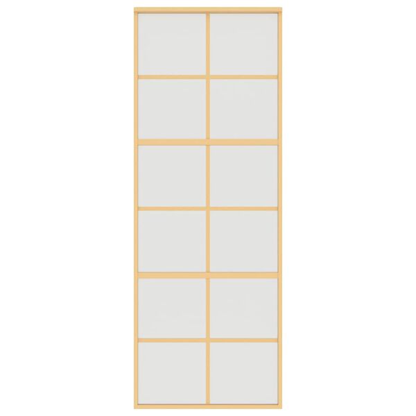 vidaXL Schiebetür Golden 76x205 cm Matt ESG-Glas und Aluminium