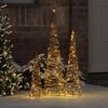 vidaXL Weihnachtsbaum 3 pcs Warmwei&szlig; 20 x 20 x 80 cm Rattan