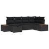 vidaXL Gartensofa-set mit Kissen mit Speicher Schwarz Poly-Rattan