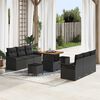 vidaXL Garten-Sofa-Set mit Kissen mit Speicher 9 pcs Schwarz
