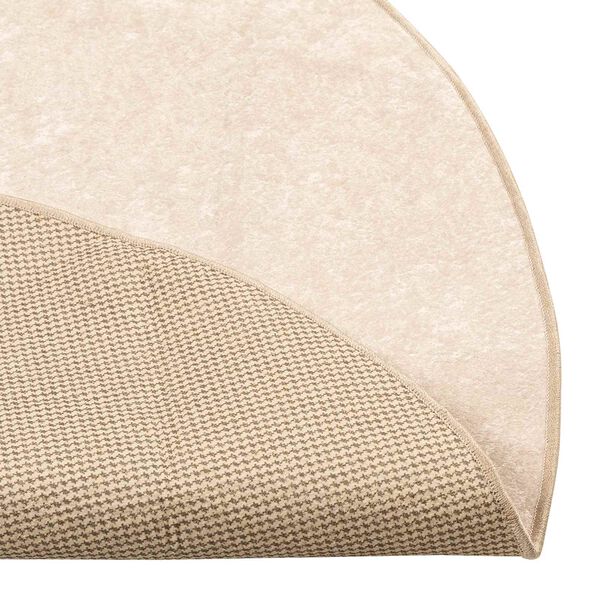 vidaXL Teppich Druck Creme &Oslash; 120 cm Polyester und PVC