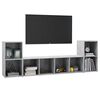 vidaXL 3-tlg. TV-Schrank-Set Betongrau Holzwerkstoff