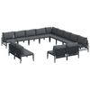 vidaXL Gartensofa-set 13 stk. Schwarz Stahl