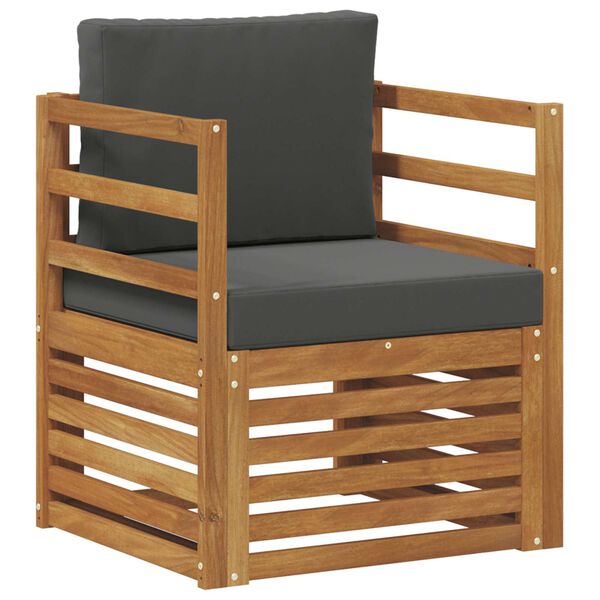 vidaXL Outdoor-Sofagarnitur Massives Akazienholz und Polyester Natur