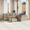 vidaXL Garten-Sofa-Set mit Kissen mit Kissen 13 pcs Beige und Hellgrau