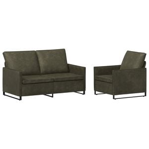 vidaXL Sofa-Set 2 pcs Olivegr&uuml;n Kunstwildleder