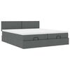 vidaXL Ottoman-Bett mit Matratzen Dunkelgrau 160x200 cm Stoff