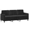 vidaXL 3-Sitzer-Sofa mit Hocker Schwarz 180 cm Samt