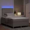 vidaXL LED Boxspringbett mit Matratze Taupe 120 x 190 cm Stoff