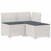vidaXL 3-Sitzer Garten Sofa mit Kissen Rattan-Look PP Wei&szlig;