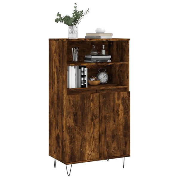 vidaXL Highboard Räuchereiche 60x36x110 cm Holzwerkstoff