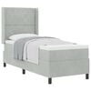 vidaXL Boxspringbett mit Matratze Hellgrau 80 x 200 cm Samt