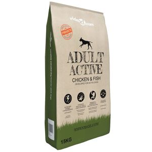 vidaXL Trockenfutter f&uuml;r Hunde Adult Active Chicken & Fish 15 kg