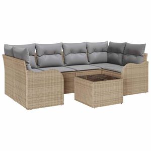vidaXL Gartensofa-set Beige 55 x 55 x 37 cm Poly-Rattan