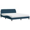 vidaXL Bett mit Matratze "Dover" Blau 160x200 cm Samt
