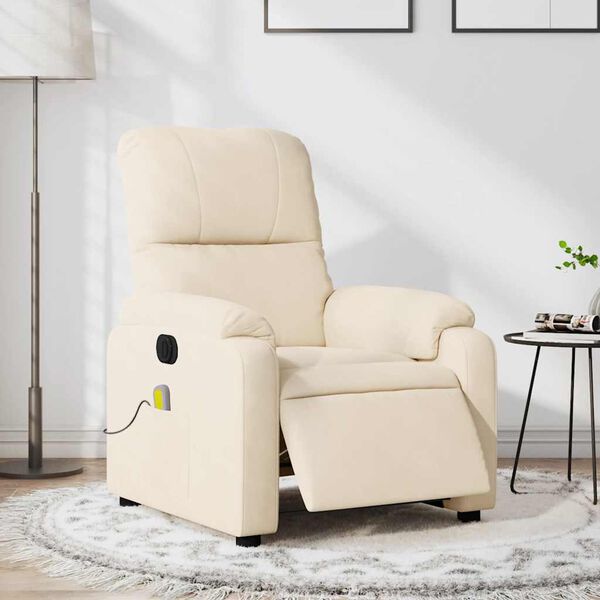 vidaXL Massagesessel Elektrisch Beige Mikrofasergewebe