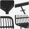 vidaXL Garten Essgruppe 7 pcs Schwarz Pulverbeschichteter Stahl