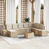 vidaXL Garten-Sofa-Set mit Kissen 9 pcs Beige Poly Rattan