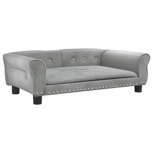 vidaXL Hundebett Hellgrau 95x55x30 cm Samt
