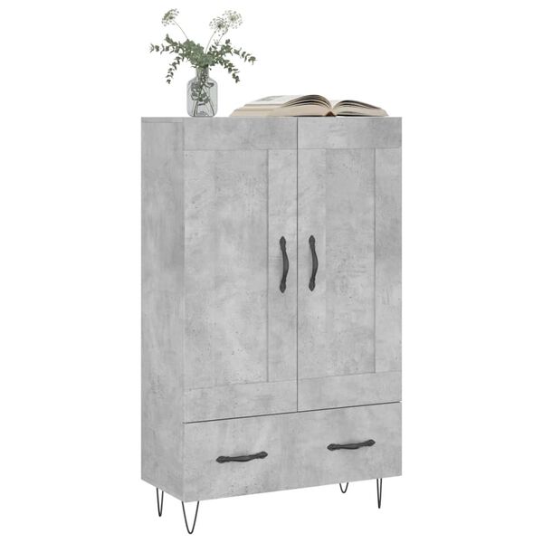 vidaXL Highboard Betongrau 69,5x31x115 cm Holzwerkstoff