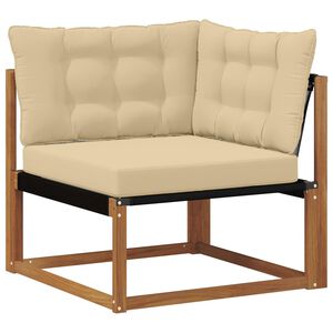 vidaXL Outdoor Ecksofa Massives Akazienholz und Textilene Natur