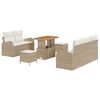 vidaXL Garten-Sofa-Set mit Kissen mit Speicher 8 pcs Beige und Creme