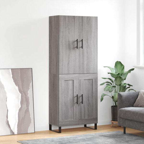 vidaXL Highboard Grau Sonoma 69,5x34x180 cm Holzwerkstoff