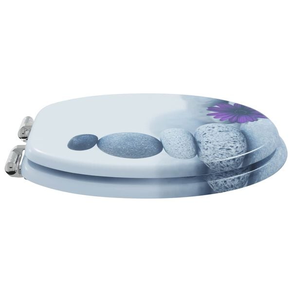 vidaXL Toilettensitz Grau 44 x 38 cm MDF-Platte