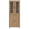 vidaXL Highboard 2 pcs Artisan-Eiche Engineered Wood und Glas