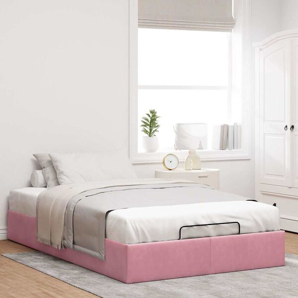 vidaXL Ottoman-Bett ohne Matratze Rosa 120x200 cm Samt