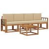 vidaXL Outdoor-Sofagarnitur mit Kissen 5 pcs Natur und Beige