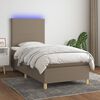 vidaXL Boxspringbett mit Matratze & LED Taupe 100x200 cm Stoff