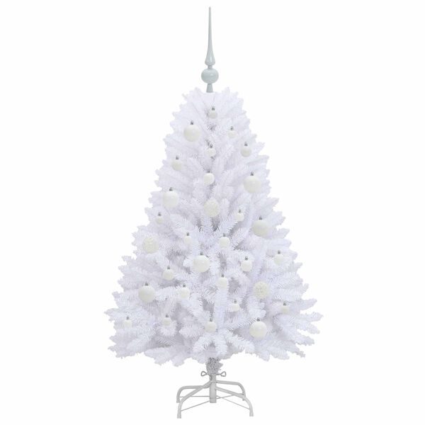 vidaXL K&uuml;nstlicher klappbarer Weihnachtsbaum Wei&szlig; 120 cm PVC und Stahl
