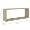 vidaXL Würfelregale 4 Stk. Sonoma-Eiche 60x15x23 cm Holzwerkstoff