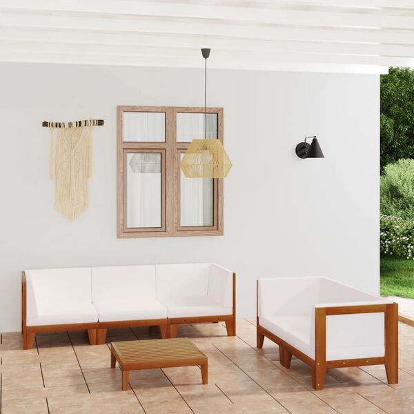 vidaXL 6-tlg. Garten-Lounge-Set mit Kissen Akazie Massivholz