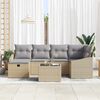 vidaXL Sofa Set mit Kissen mit Speicher Beige und Hellgrau Poly-Rattan