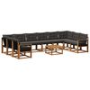 vidaXL Outdoor-Sofagarnitur mit Kissen 11 pcs Nat&uuml;rlich und Schwarz