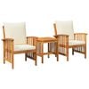 vidaXL Gartensofa-set mit Kissen 3 pcs &Ouml;l-Natur Massivholz Akazie