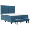 vidaXL Boxspringbett mit Matratze Dunkelblau 160 x 200 cm Samt