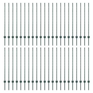 vidaXL Eingebetteter Zaunpfosten 44 Stk. Gr&uuml;n 160 cm