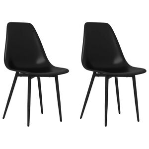 vidaXL Esszimmerst&uuml;hle 2 Stk. Schwarz PP