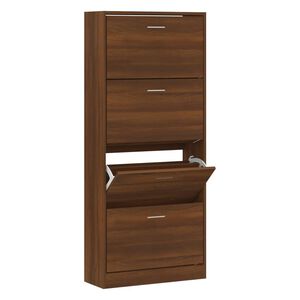vidaXL Schuhschrank Braun Eichen-Optik 63x24x147 cm Holzwerkstoff