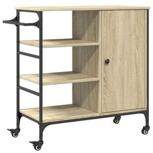vidaXL K&uuml;chenwagen Sonoma-Eiche 87,5x38,5x84,5 cm Holzwerkstoff