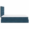 vidaXL Ottoman-Bett mit Matratzen & LEDs Dunkelblau 140x200 cm Samt